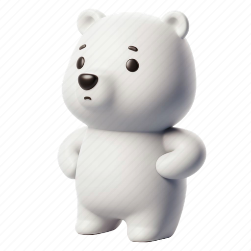Polarbear, bear, ice, snow, winter 3D illustration - Download on Iconfinder