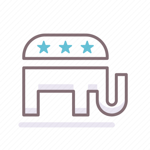 Elephant, gop, star icon - Download on Iconfinder