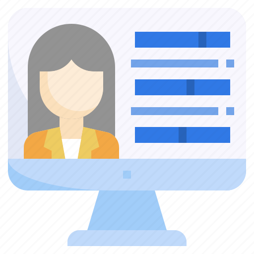 Skills, woman, human, resources, computer, candidate icon - Download on Iconfinder