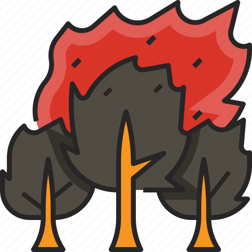 Disaster, fire, forest, forest fire, pollution, smoke, wildfire icon - Download on Iconfinder