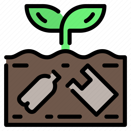 Ecology, ground, plastic, pollution, rubbish, soil icon - Download on Iconfinder