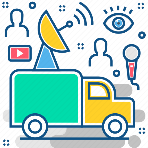 Delivery, van, broadcasting, transport, vehicle icon - Download on Iconfinder