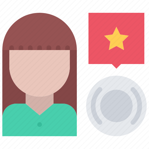 Plate, woman, review, star, dinnerware, dishes, porcelain icon - Download on Iconfinder