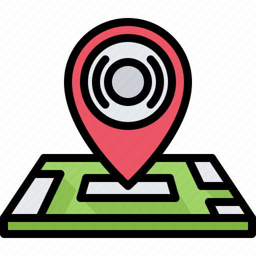 Pin, location, map, plate, dinnerware, dishes, porcelain icon - Download on Iconfinder