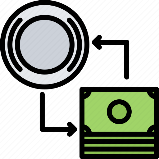 Plate, eye, arrow, exchange, money, purchase, dinnerware icon - Download on Iconfinder