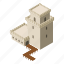 castle, fort, fortress, isometric, logo, object, tower 