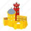 castle, colored, fort, fortress, isometric, logo, object 