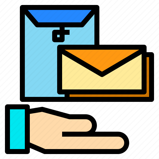 Envelop, envelope, file, hand, letter, mail icon - Download on Iconfinder