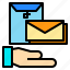 envelop, envelope, file, hand, letter, mail 