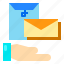 document, envelop, file, hand, letter, mail 