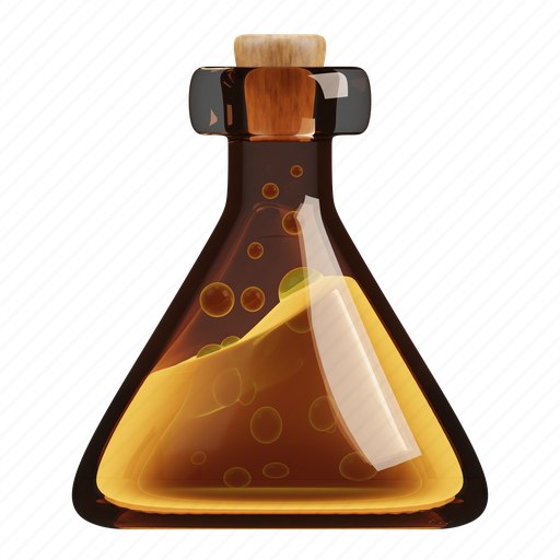Bottle, drink, glass, health, herb, medicine, potion 3D illustration - Download on Iconfinder