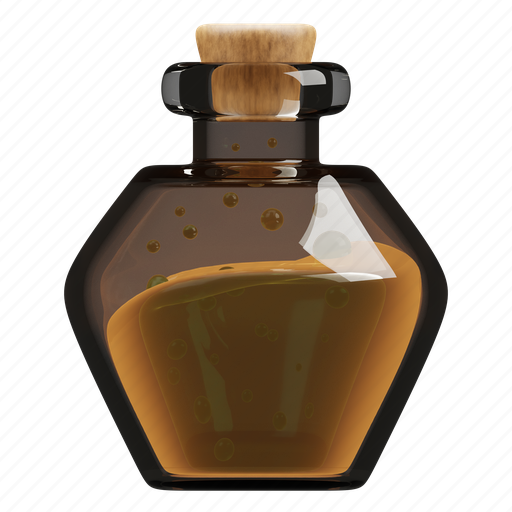 Bottle, drink, glass, health, herb, medicine, potion 3D illustration - Download on Iconfinder