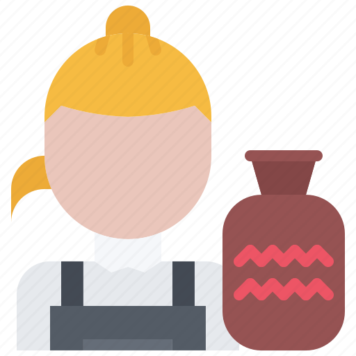 Woman, apron, pot, pottery, potter, ceramics icon - Download on Iconfinder
