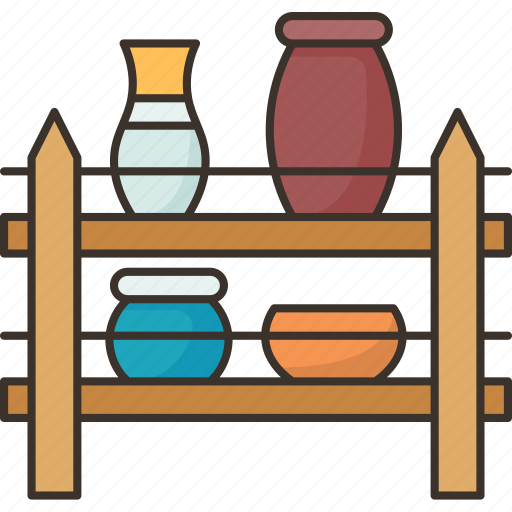 Rack, pottery, shelf, manufacturing, decoration icon - Download on Iconfinder