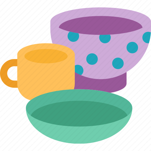Kitchenware, plate, cup, bowl, ceramic icon - Download on Iconfinder