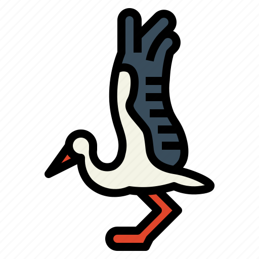 Animal, poultry, wildlife, bird, stork icon - Download on Iconfinder