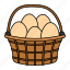 eggs bucket, eggs basket, eggs, breakfast, egg 