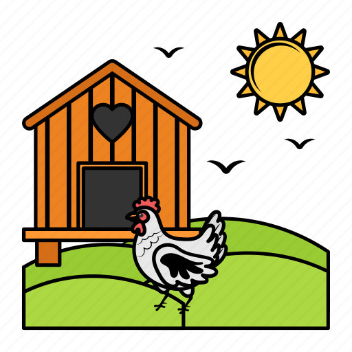 Poultry farm, village, hen, chicken, farmhouse icon - Download on Iconfinder