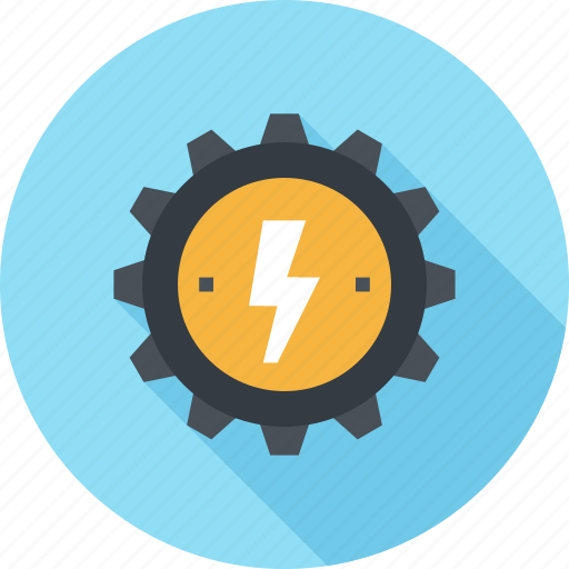Cogwheel, electricity, energy, gear, industry, power, production icon - Download on Iconfinder
