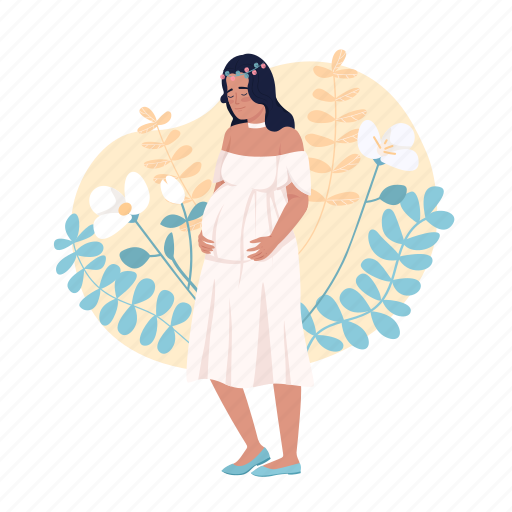 Future mother, floral decor, pregnant woman, prenatal care icon - Download on Iconfinder