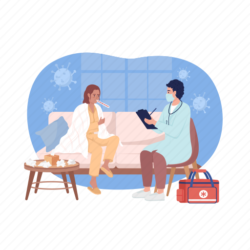 Emergency doctor, ill woman, healthcare, infectious disease icon - Download on Iconfinder