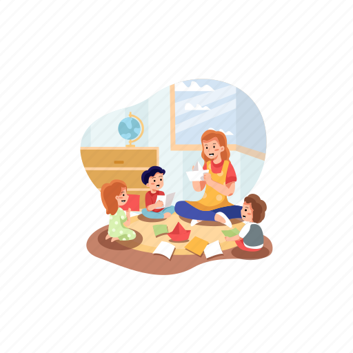 Kindergarten, education, preschool, child, childhood, daycare, preschooler illustration - Download on Iconfinder