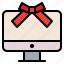 bow, computer, gift, present 