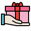 box, gift, hand, present 