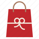 bag, bow, gift, pesent