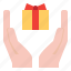 box, gift, hand, present 