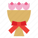 bouquet, bow, flower, gift