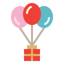 balloon, gift, present, surprise