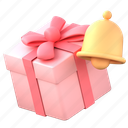 present box, notification, bell, alert, alarm, gift, 3d 