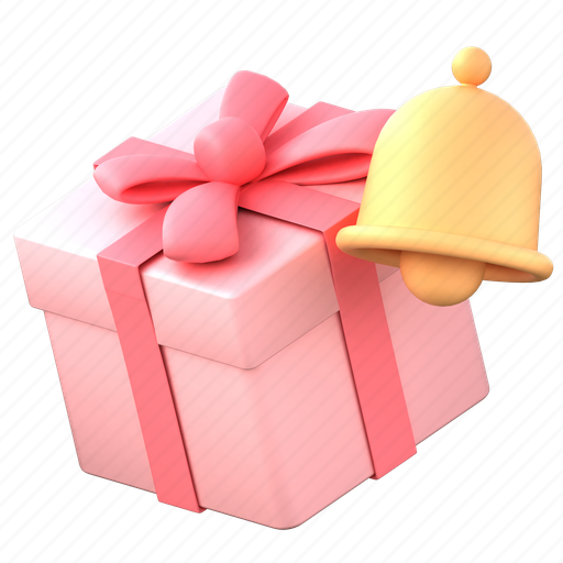 Present box, notification, bell, alert, alarm, gift, 3d 3D illustration - Download on Iconfinder