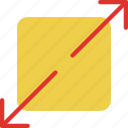 arrow, diagonal, direction, expand, location, orientation