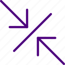 arrow, compress, diagonal, direction, location, orientation