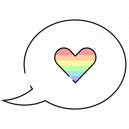 Heart, lgbt, pride, rainbow, chat, message, communication icon - Download on Iconfinder