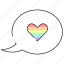 heart, lgbt, pride, rainbow, chat, message, communication 