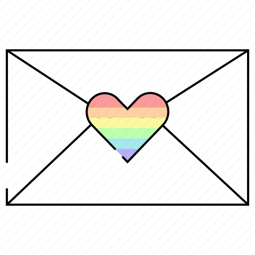 Heart, lgbt, rainbow, mail, letter, message, envelope icon - Download on Iconfinder