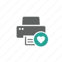 device, favorite, hardware, heart, like, love, printer 