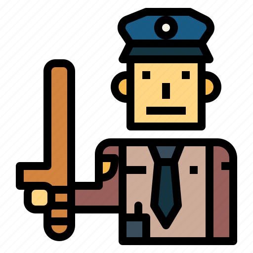Baton, guard, prison, security, warder icon - Download on Iconfinder