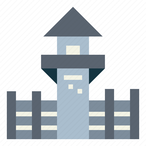 Building, fence, prison, tower, watchtower icon - Download on Iconfinder