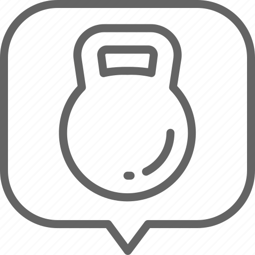 Bubble, heaviness, kettlebell, probiotics, speech, stomach, wc icon - Download on Iconfinder