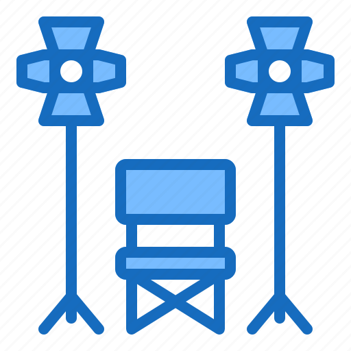 Chair, director, film, light, studio icon - Download on Iconfinder