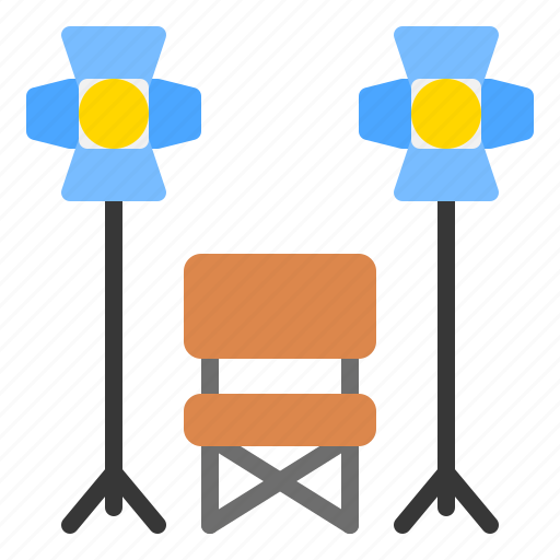 Chair, director, film, light, studio icon - Download on Iconfinder