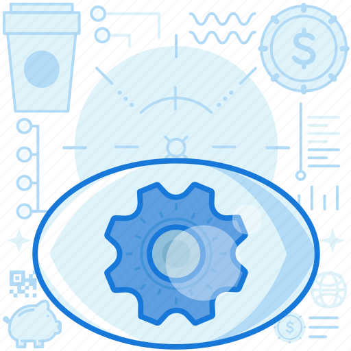 Cogwheel, eye, gear, management, product, visual, visualization icon - Download on Iconfinder