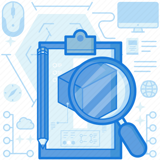 Clipboard, find, magnifier, pencil, search, sketch icon - Download on Iconfinder