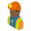 african, american, coal, isometric, man, miner, object 