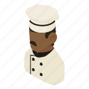 african, american, chef, food, isometric, man, object
