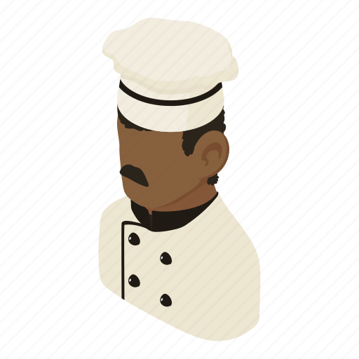 African, american, chef, food, isometric, man, object icon - Download on Iconfinder